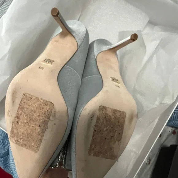 NWOT Badgley Mischka Glittering Silver Heels - Picture 6 of 8